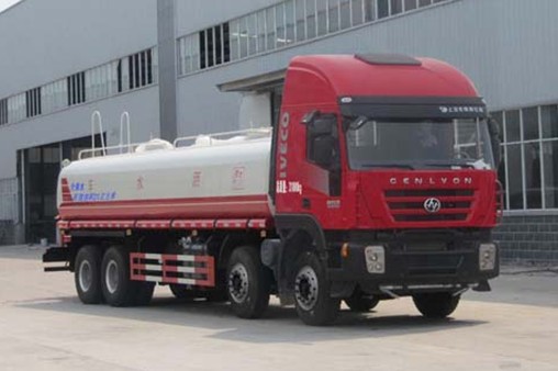 25噸灑水車多少錢_紅巖前四后八25噸綠化灑水車廠家價格2